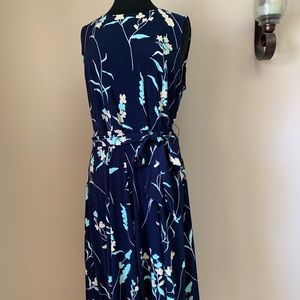 Charter Club Fit & Flare Sleeveless Floral Dress L